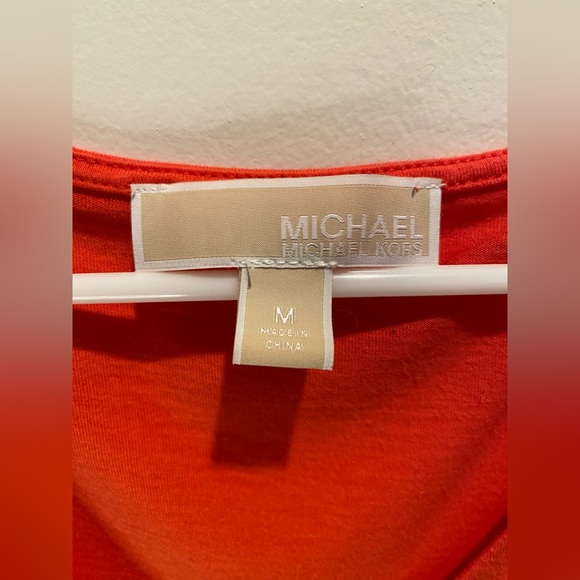 MICHAEL Michael Kors, Size M, Red/Orange, Cold Shoulder V-Neck Top - MINOR FLAW - Picture 5 of 12